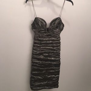 Nicole Miller stretch metallic cocktail dress sz 2
